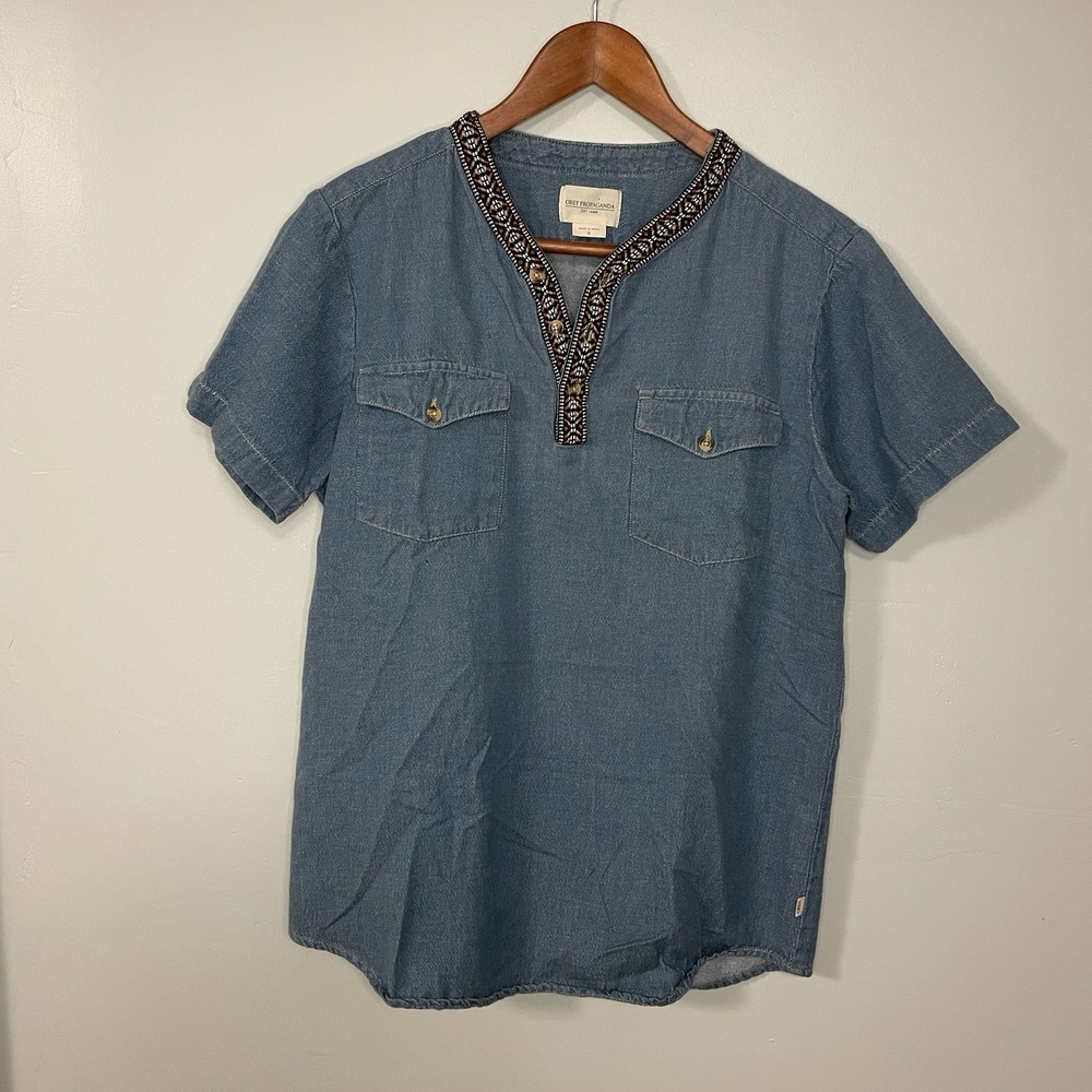 OBEY Propaganda Woman‎ Size S Aztec Embroidered Denim Pockets
